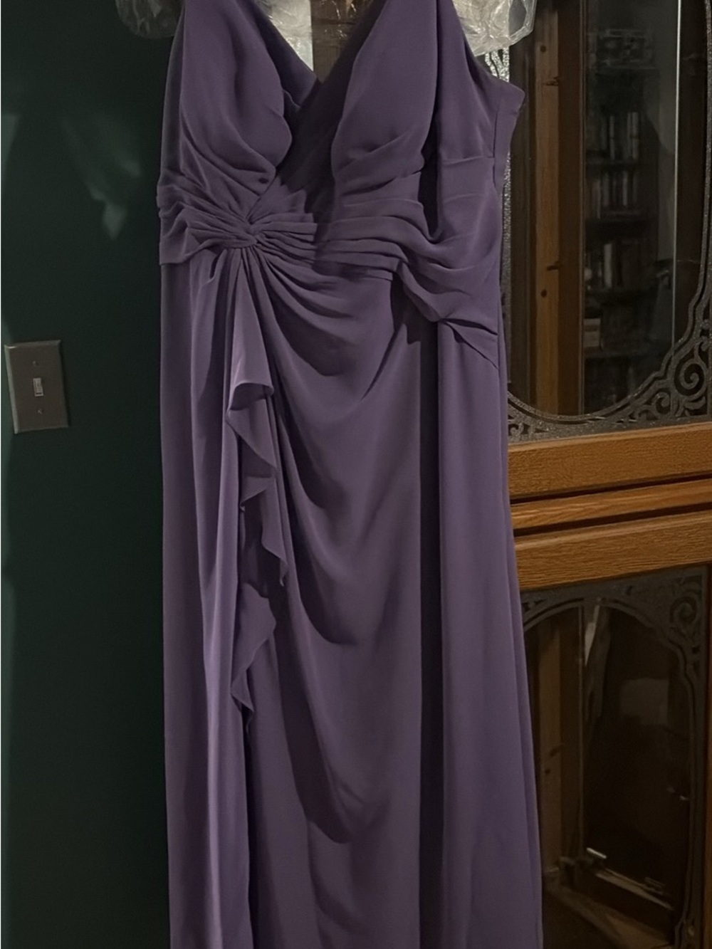 Elegant Lavender Purple Draped Evening Dress
